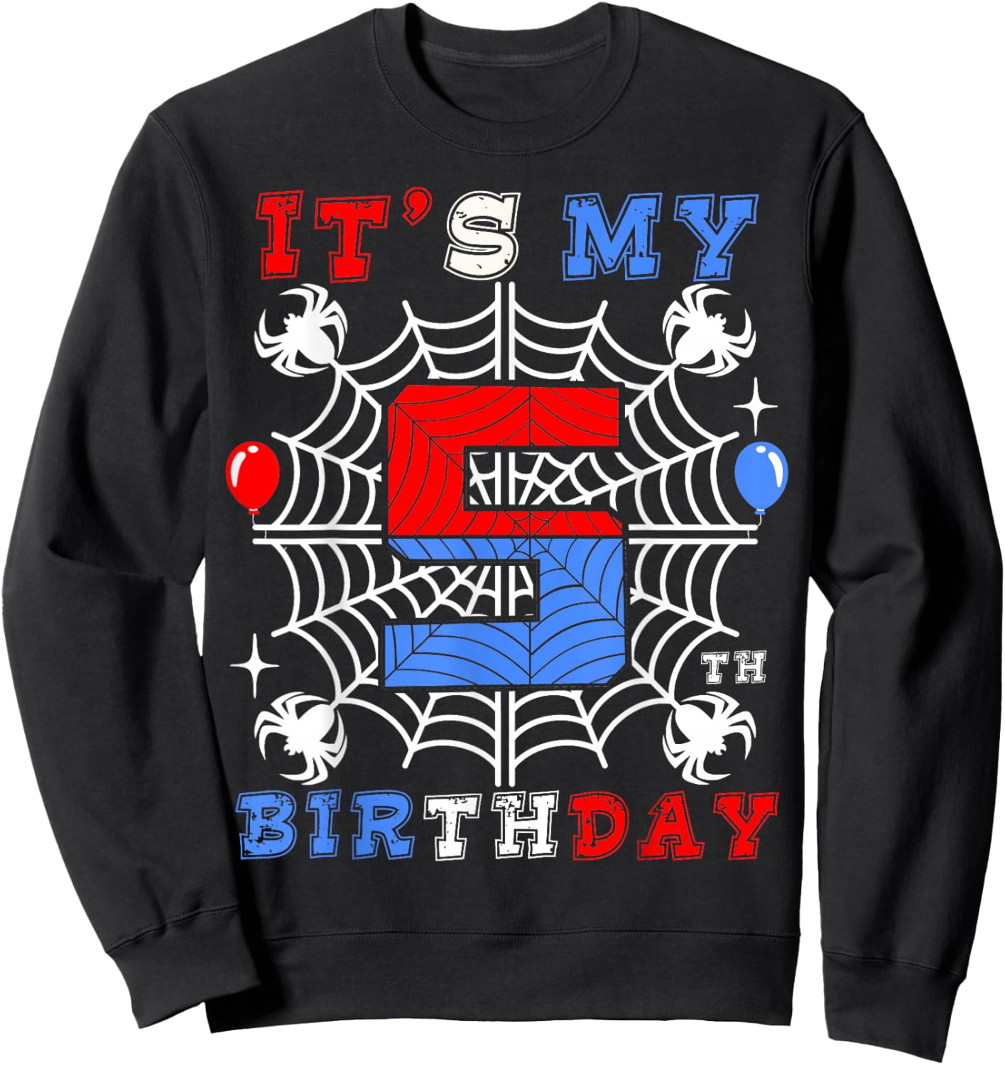 5th Birthday Spider-Theme 5th Birthday Spider Web Kids Boys Sweatshirt - Sweatshirt | Black