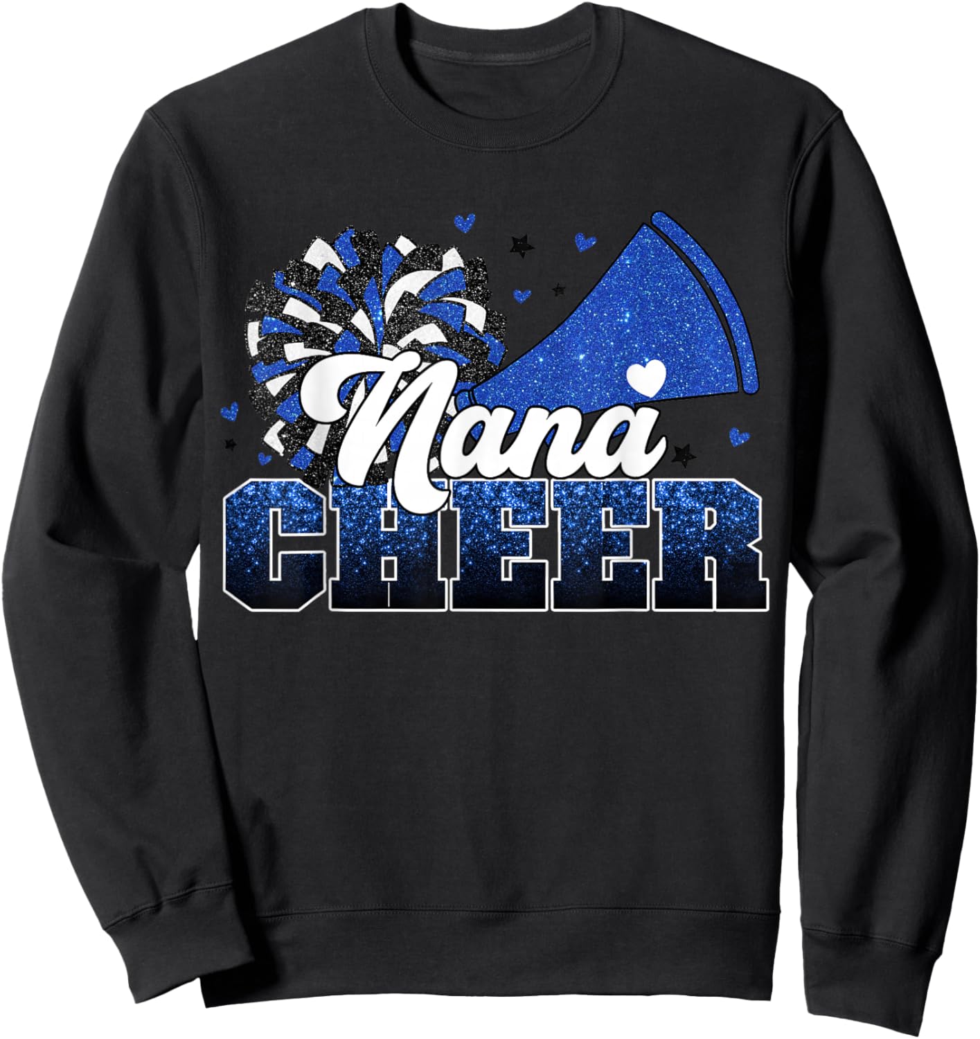 Cheer Nana My Favorite Cheerleader Calls Me Nana Gigi Blue Sweatshirt - Sweatshirt | Black