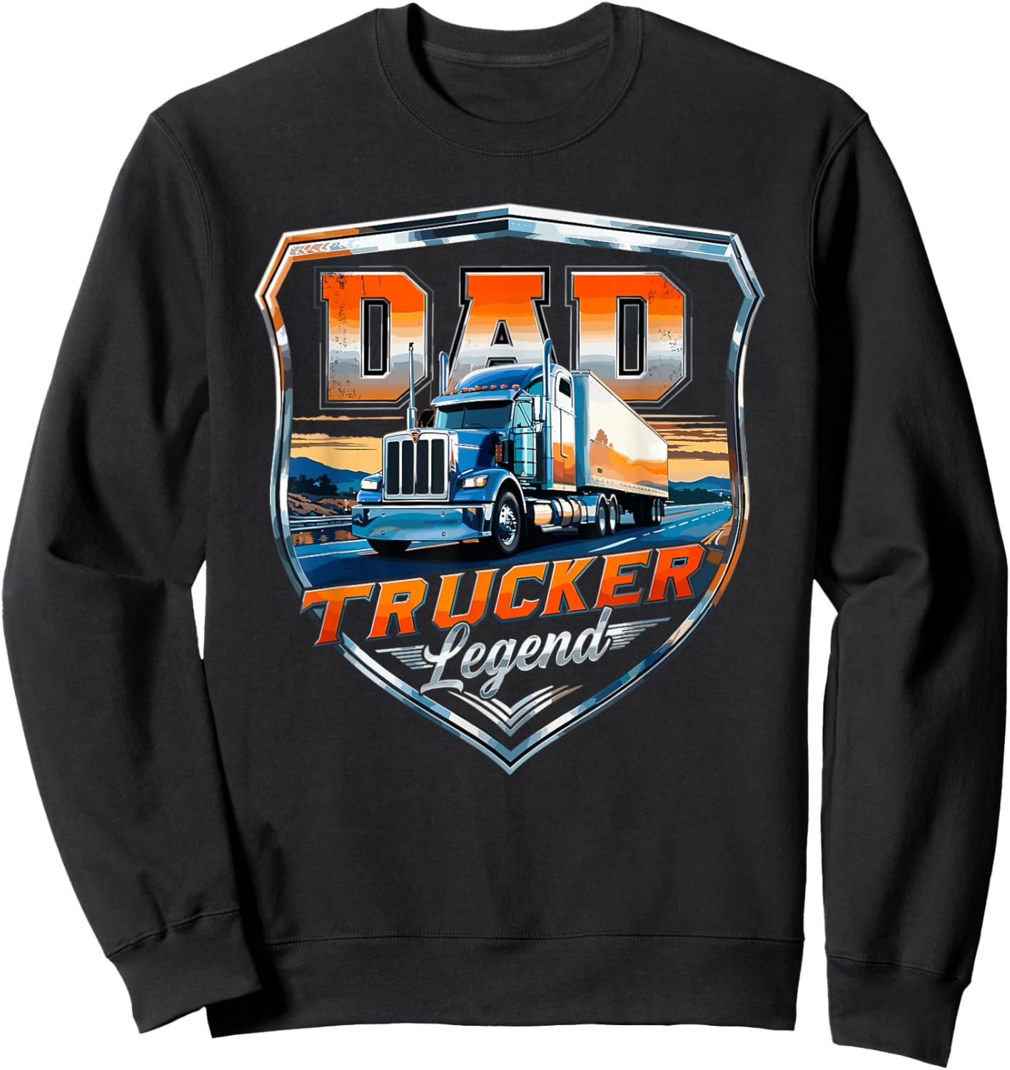 Semi Truck Driver Trucking Sweatshirt - Sweatshirt | Black