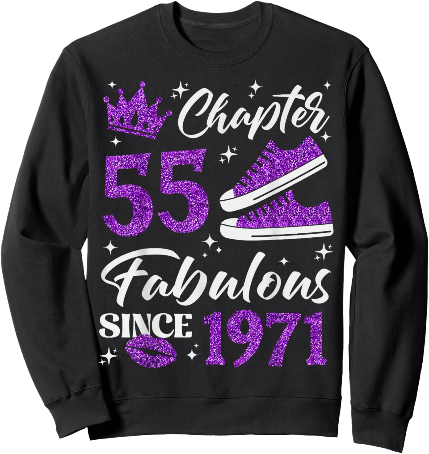 Chapter 55 Fabulous Since 1971 55Th Birthday Women Lady Sweatshirt - Sweatshirt | Black