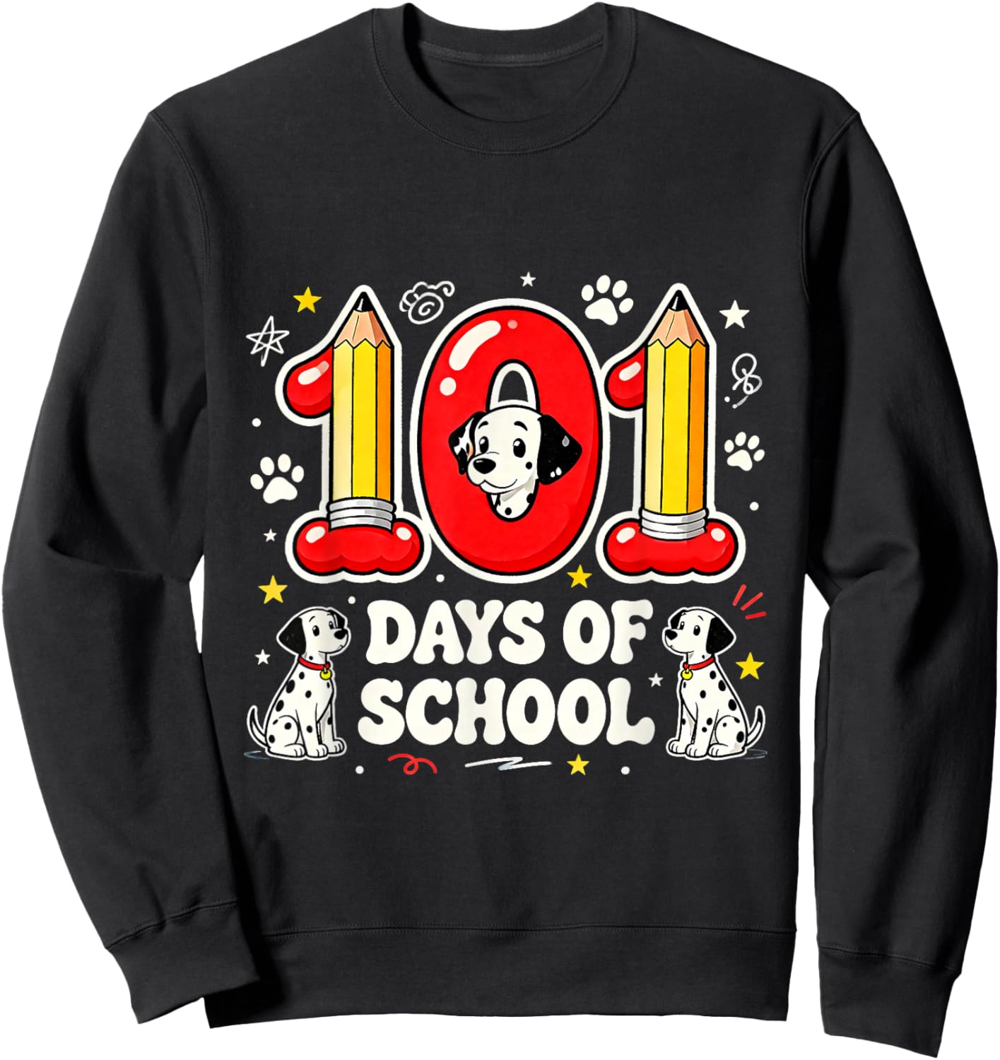 101 Days of School Cute Puppy Classroom Design Sweatshirt - Sweatshirt | Black