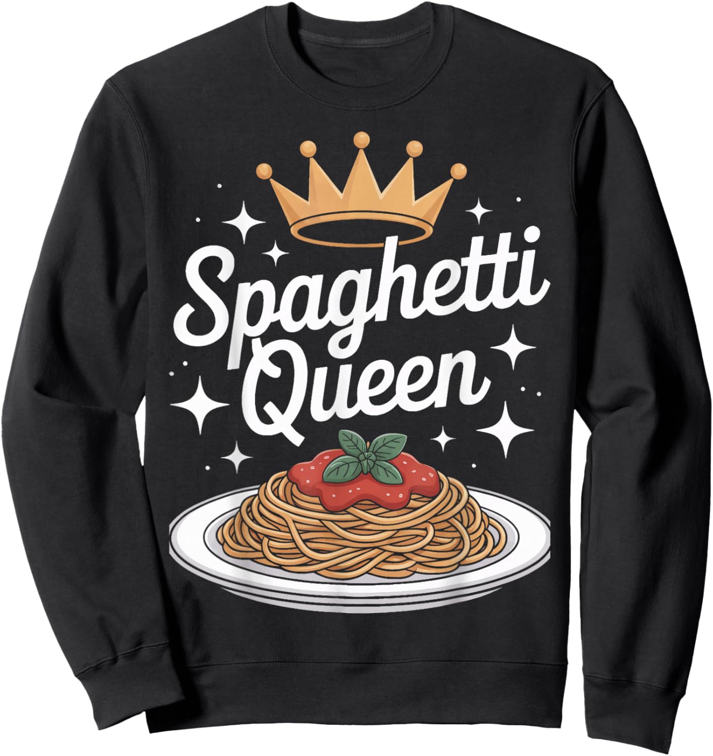 Pasta Lovers Spaghetti Queen Italian Kitchen Enthusiast Sweatshirt - Sweatshirt | Black