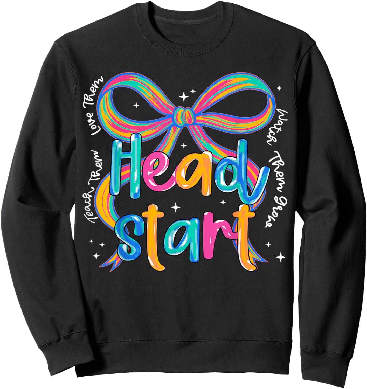 Headstart Teacher Early Childhood Educator Coquette Bow Sweatshirt - Sweatshirt | Black