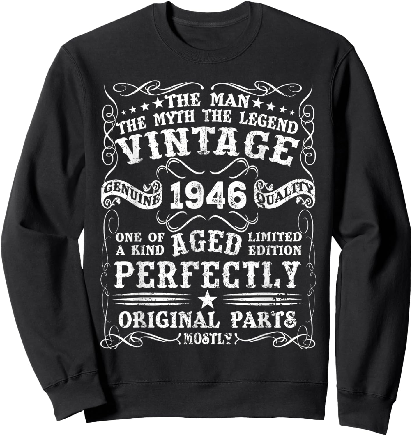 Vintage 1946 Man Myth Legend 80 Year Old Gifts 80th Birthday Sweatshirt - Sweatshirt | Black