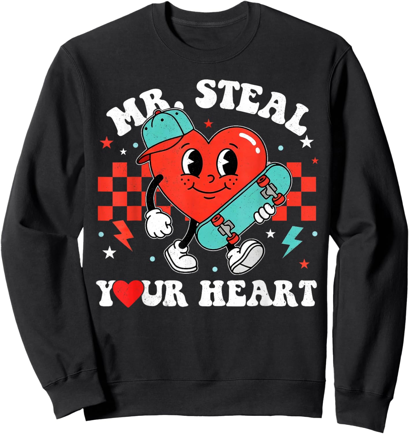 Mr Steal Your Heart for Boys Toddlers Valentine's Day Kids Sweatshirt - Sweatshirt | Black