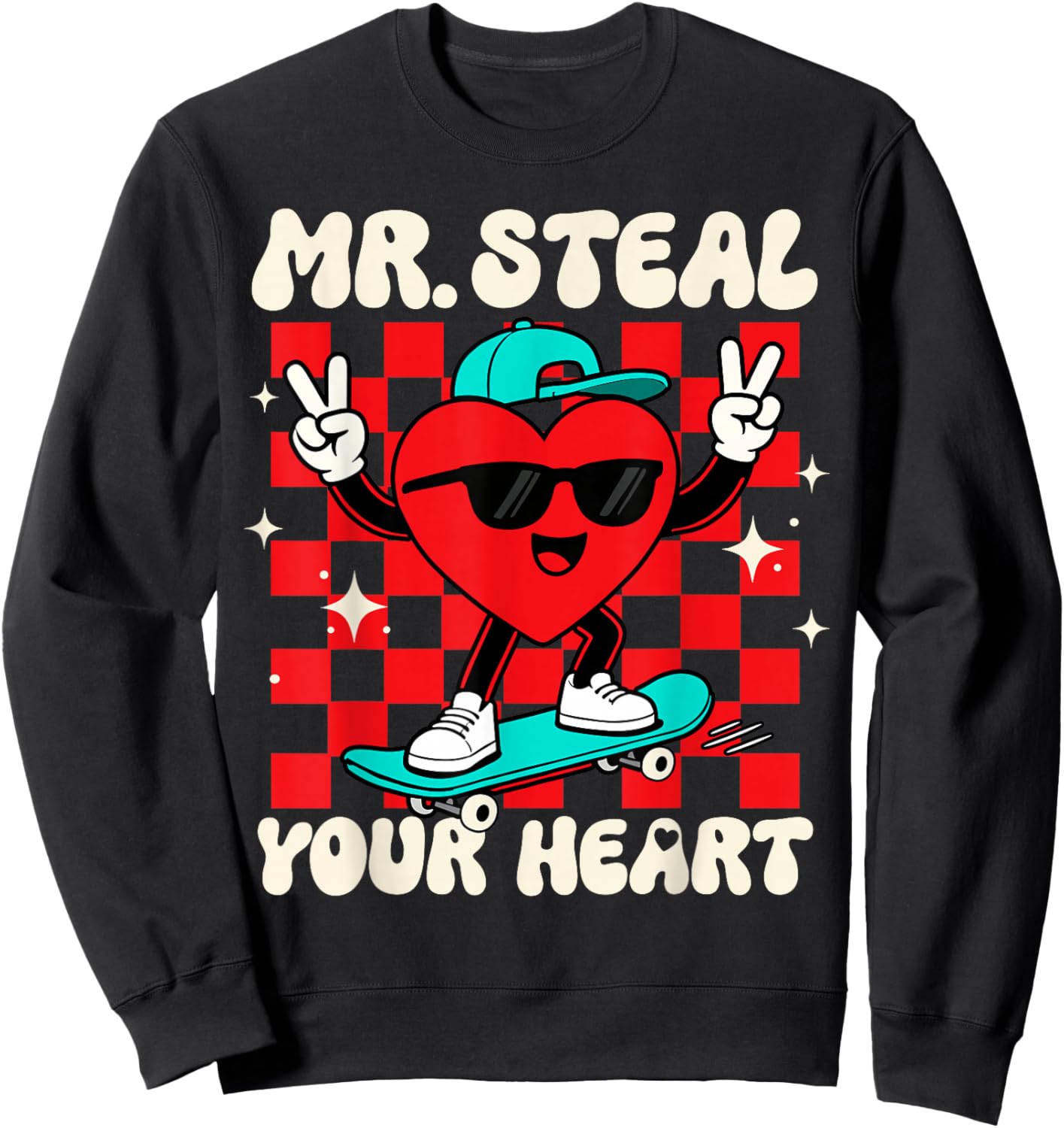 Mr Steal Your Heart for Boys Toddlers Valentine's Day Kids Sweatshirt - Sweatshirt | Black