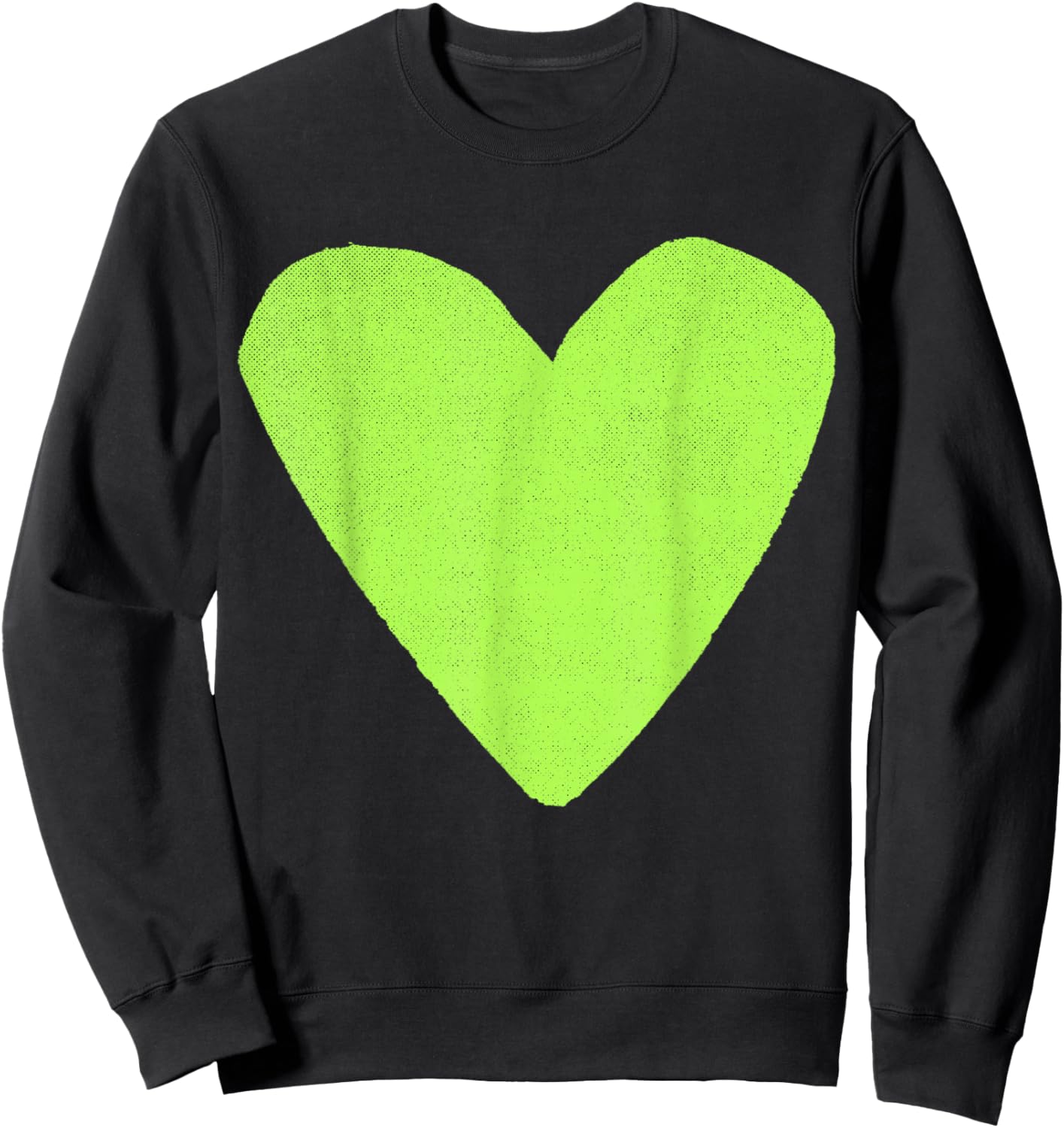 Boho Tops Valentines Day Cute Girls Lime Green Heart Sweatshirt - Sweatshirt | Black