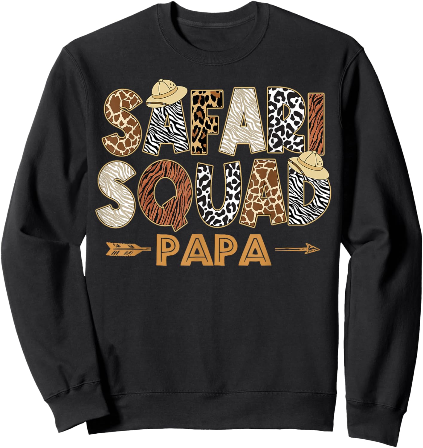 Safari Zoo Safari Squad Papa of Birthday Boy Girl Sweatshirt - Sweatshirt | Black