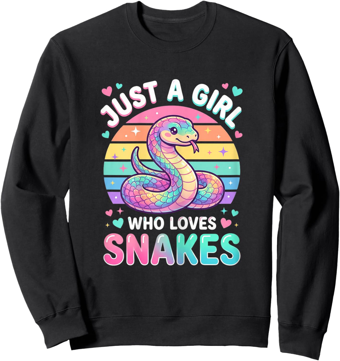 Just a Girl Who Loves Snakes Cute Snake Lover Sweatshirt - Sweatshirt | Black