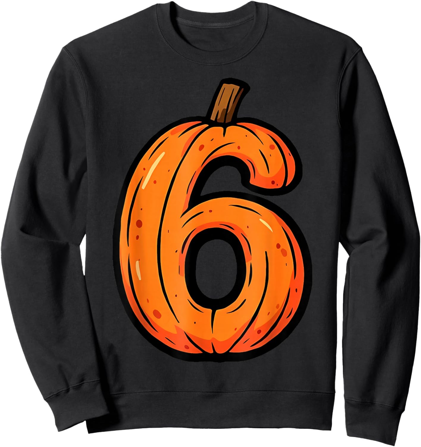 6 7 Pumpkin Funny Six Seven Meme Halloween Costume Sweatshirt - Sweatshirt | Black