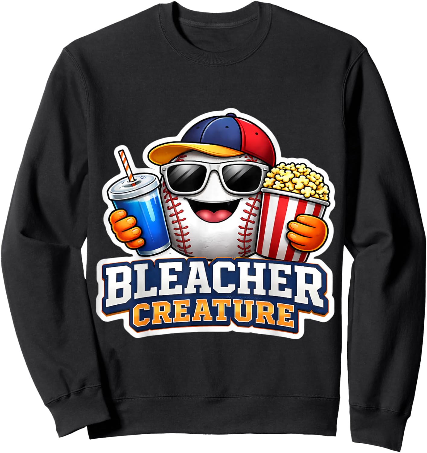 Bleacher Creature Baseball Fan Supporter Game Day Funny Ball Sweatshirt - Sweatshirt | Black
