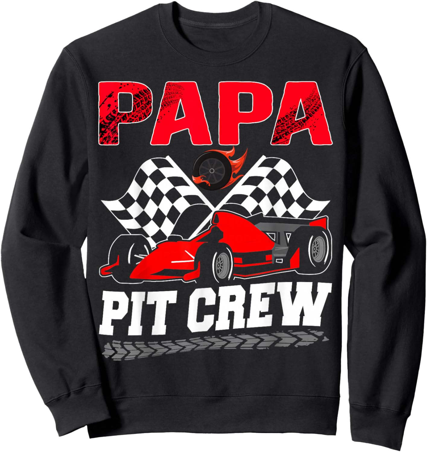 Papa Pit Crew Racing Family Race Car Birthday Boy Sweatshirt - Sweatshirt | Black