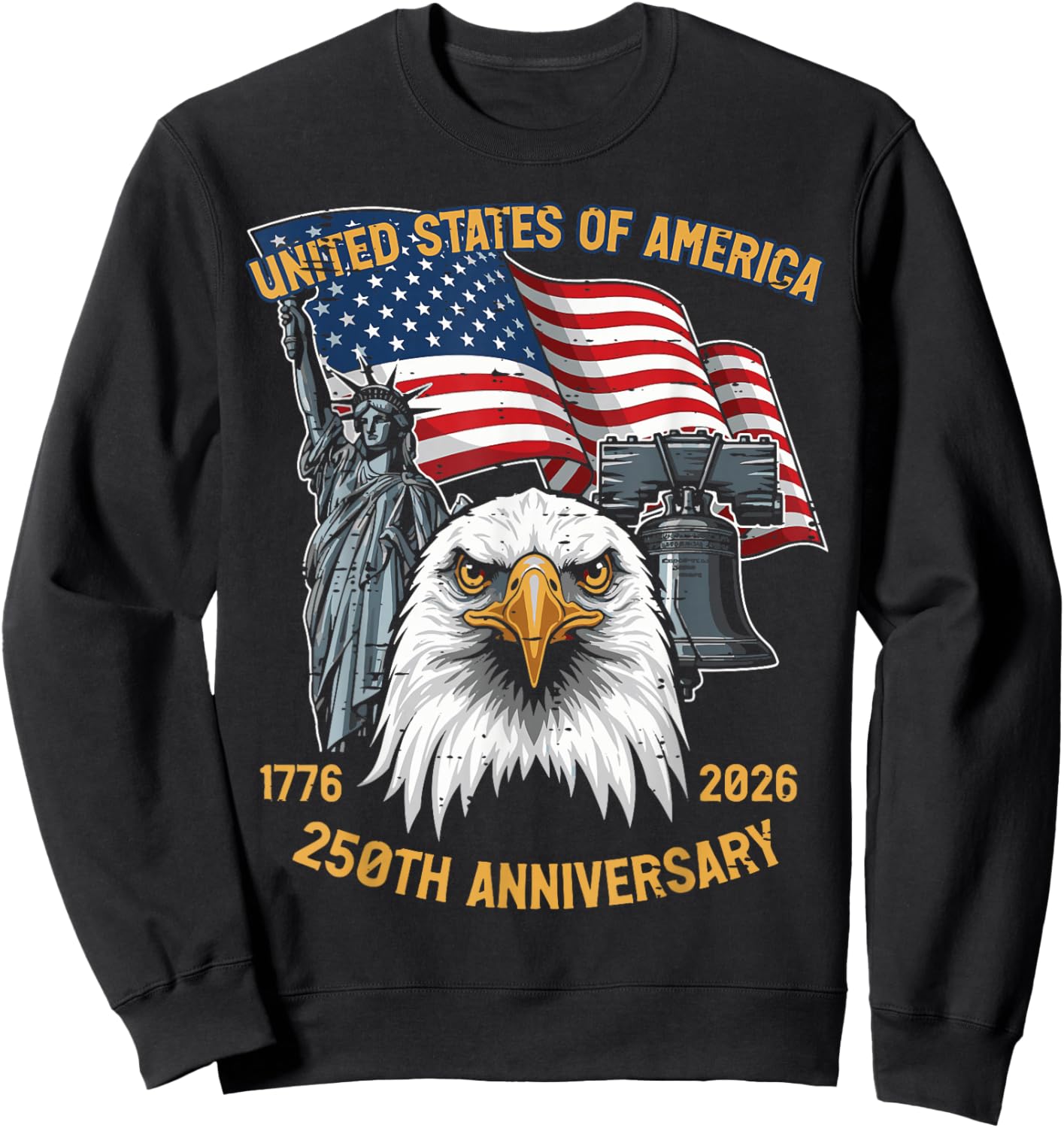 250th Anniversary USA United States America 250 Men Women Sweatshirt - Sweatshirt | Black