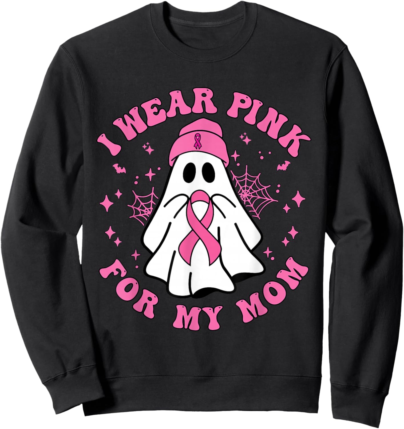 Halloween I Wear Pink for My Mom Breast Cancer Kid Women Sweatshirt - Sweatshirt | Black