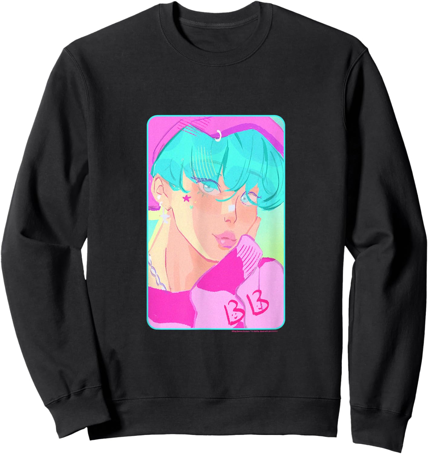 Kpop Demon Hunters The Saja Boys Baby Demon Photocard Sweatshirt - Sweatshirt | Black