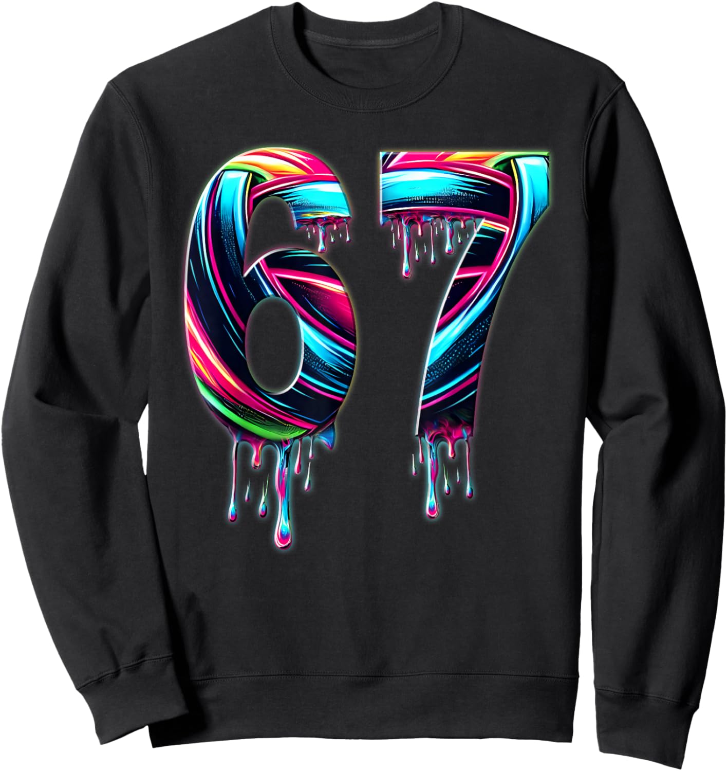 67 Six Seven 6 7 Meme Design Funny 6 7 Sweatshirt - Sweatshirt | Black