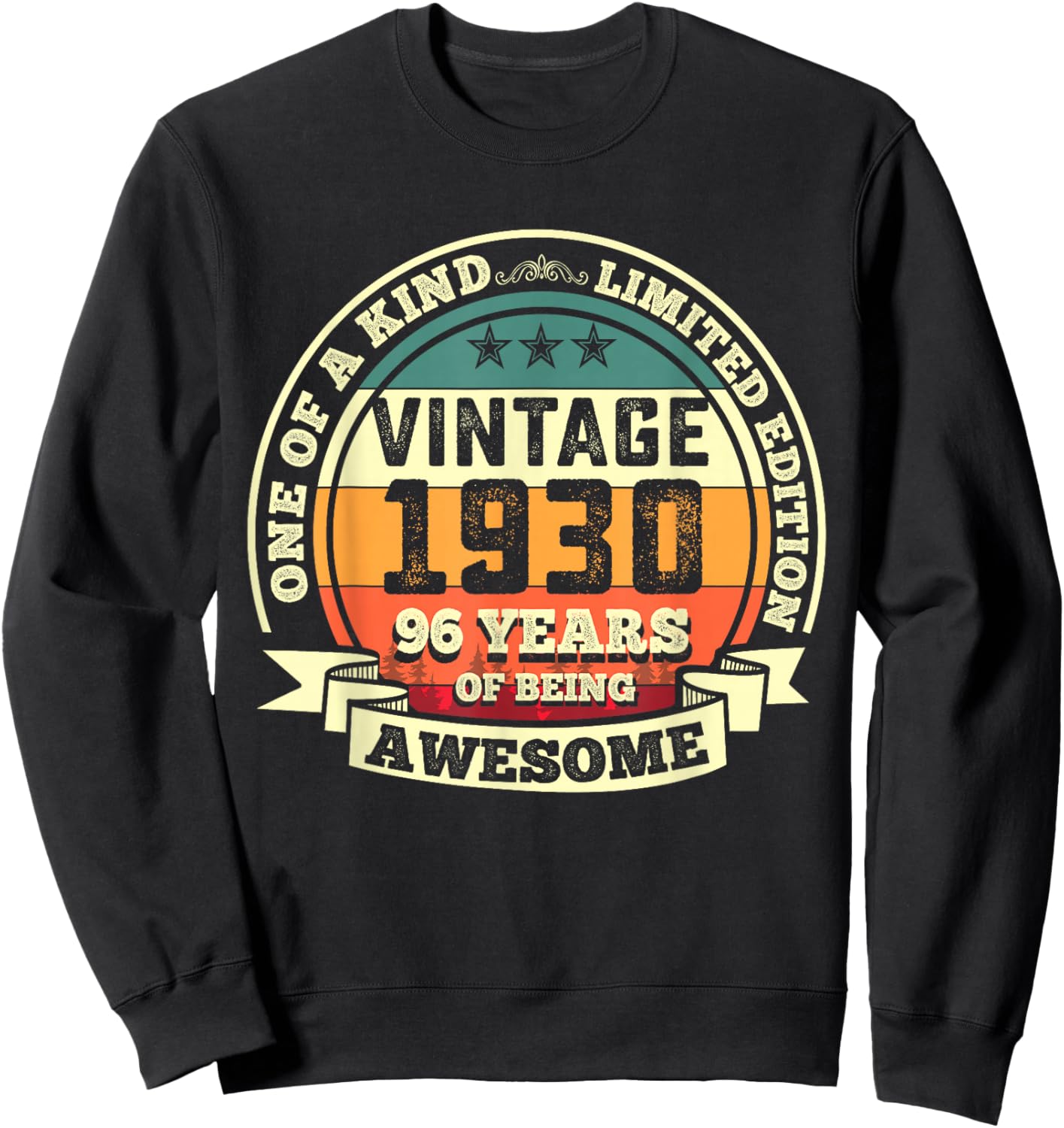 96th Birthday Gift 96 Years of Being Awesome 96 Years Old Sweatshirt - Sweatshirt | Black