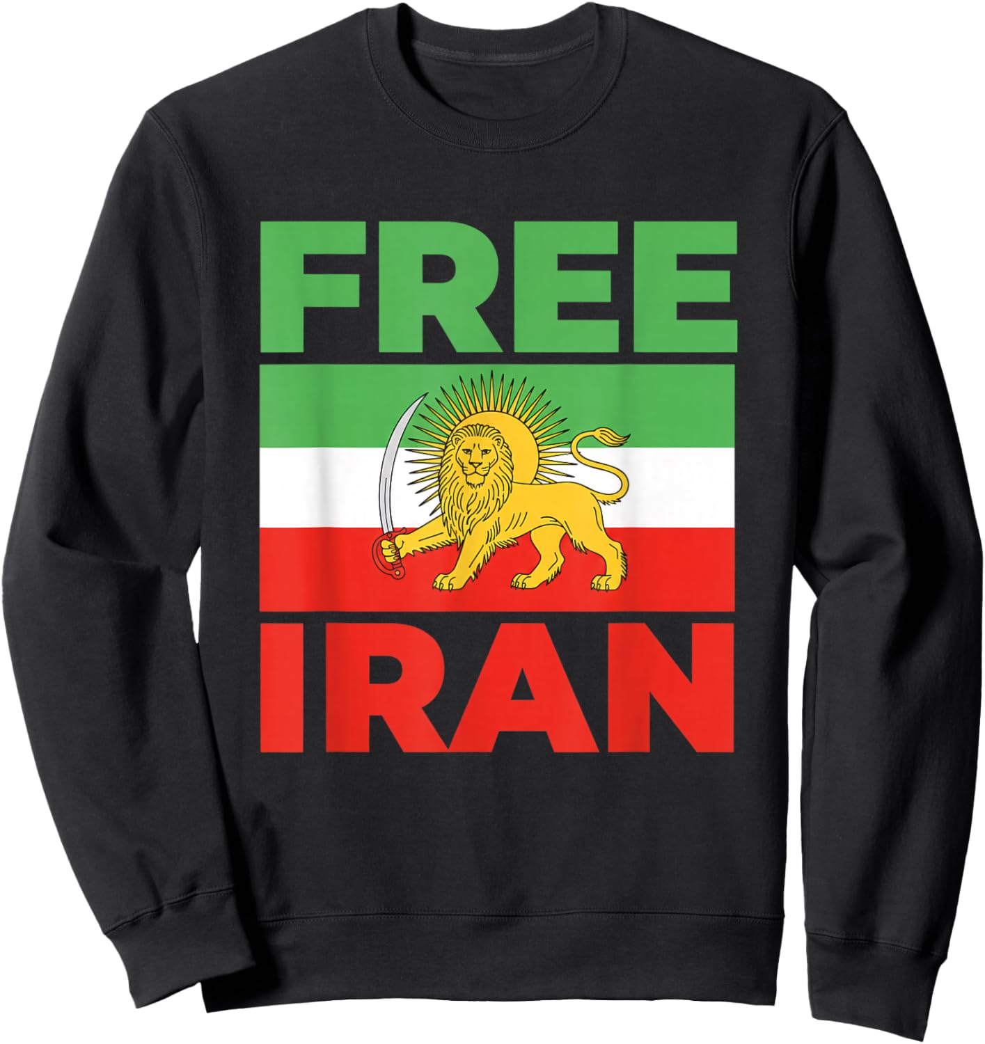 Free Iran Lion Flag Protest Solidarity Human Rights Activist Sweatshirt - Sweatshirt | Black