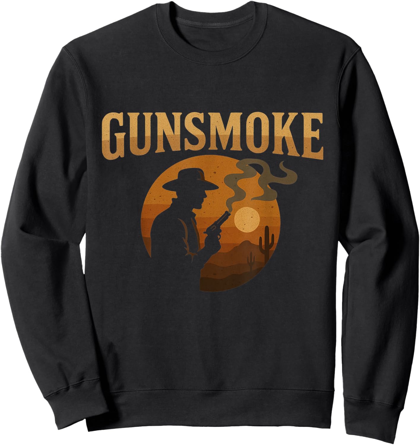 Gunsmoke Cowboy Silhouette Western Sunset Sweatshirt - Sweatshirt | Black