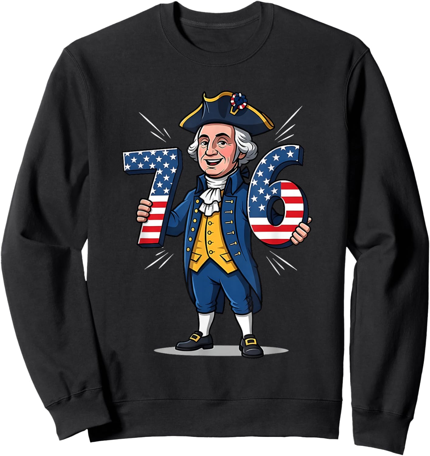 6-7 7-6 George Washington Six Seven Meme Gen Alpha Slang Sweatshirt - Sweatshirt | Black