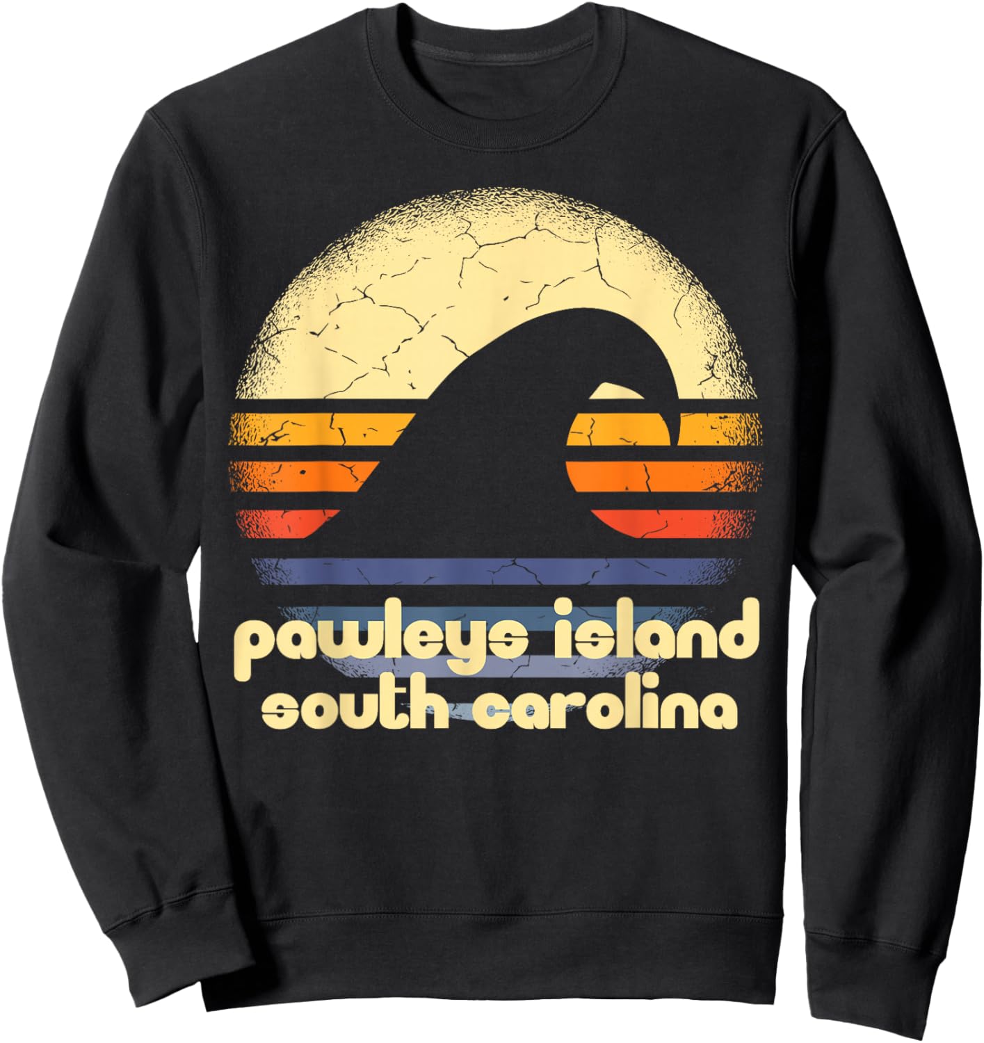 I Love Pawleys Island Beach South Carolina Ocean Wave SC Sweatshirt - Sweatshirt | Black
