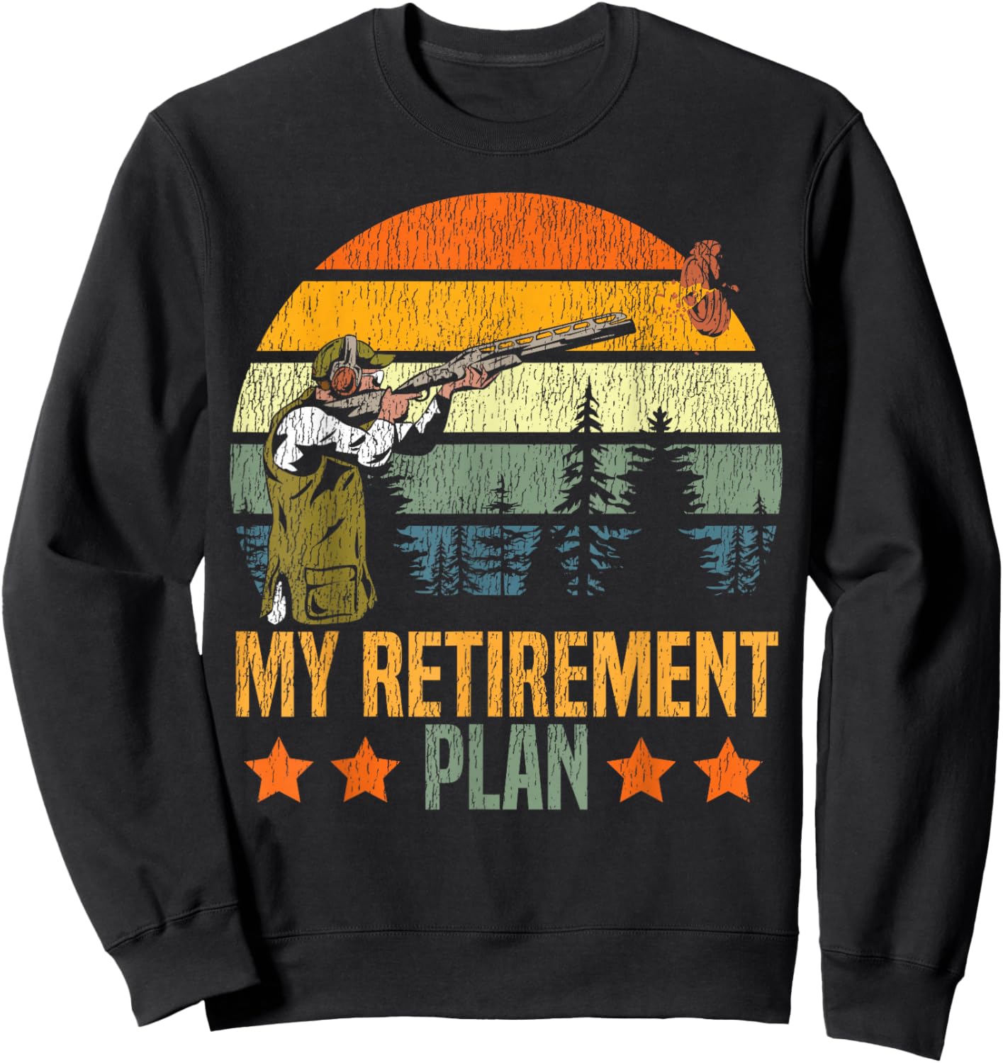 Shotgun Skeet Trap Clay Pigeon Shooting Retro Vintage My Sweatshirt - Sweatshirt | Black