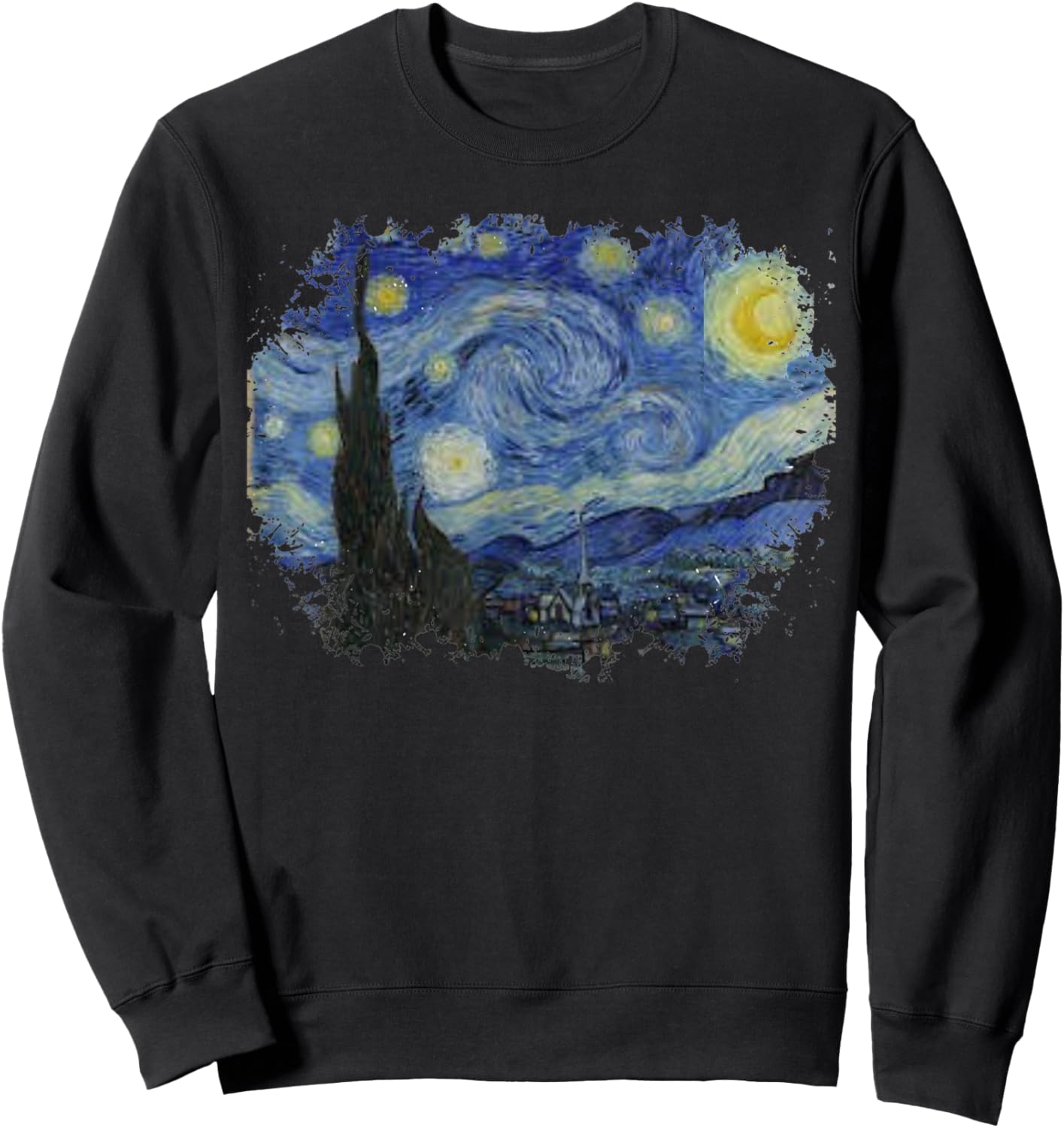 Vintage Starry Night Style Van Gogh Sweatshirt - Sweatshirt | Black