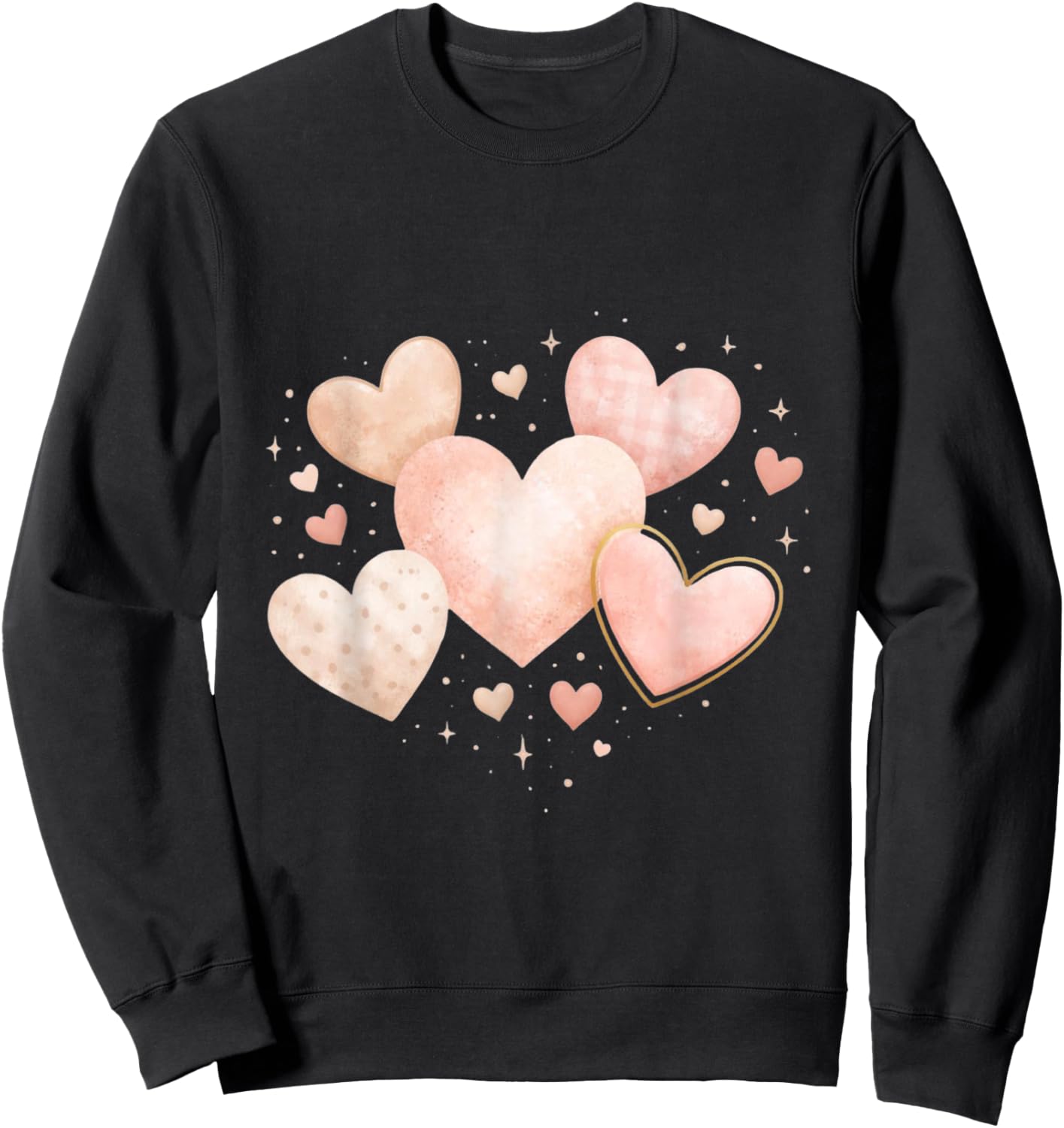 Hearts Design – Cute Valentine’s Day Love Artwork Sweatshirt - Sweatshirt | Black