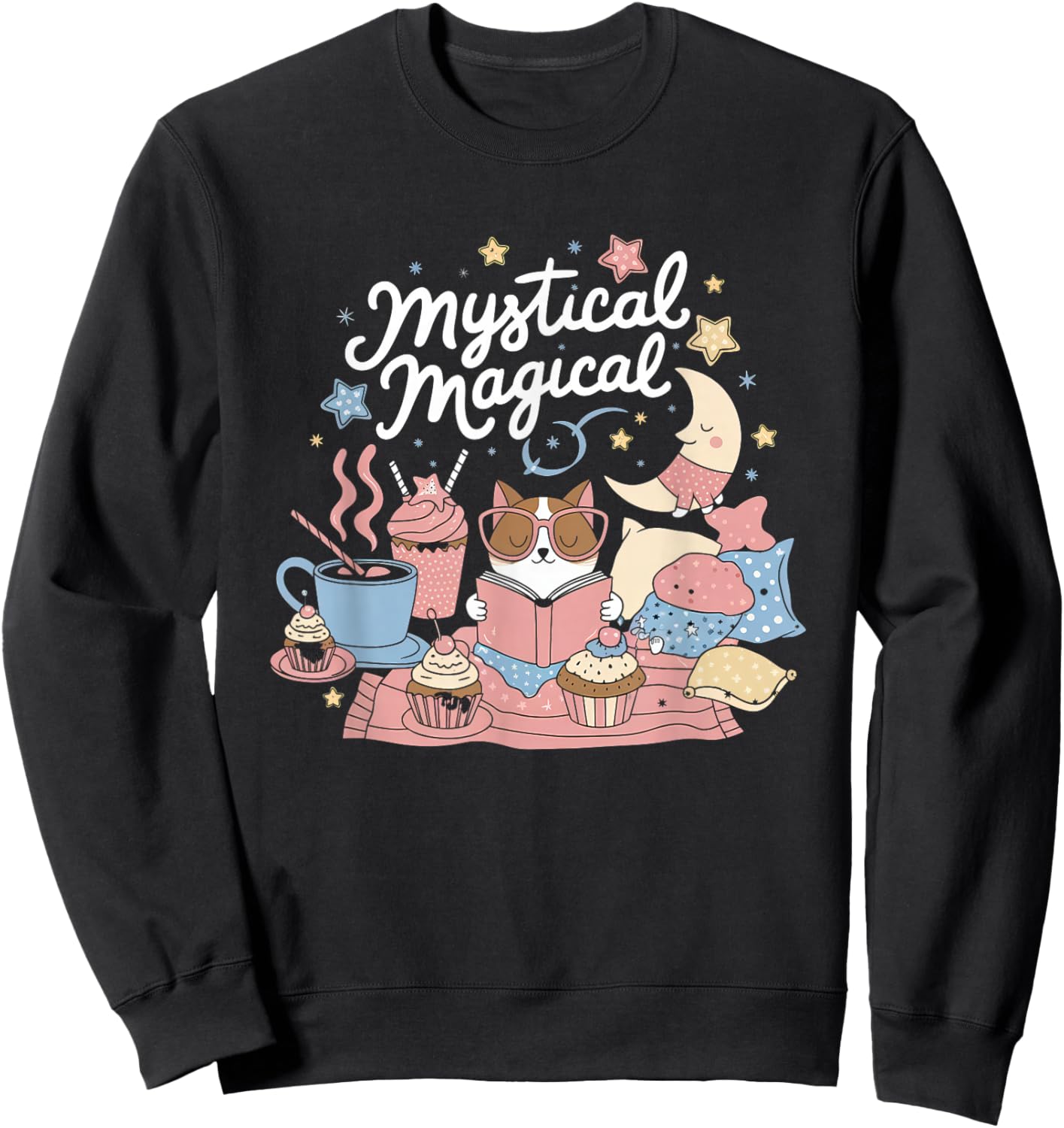 Mystical Magical Retro Aesthetic Space Gift Men Women Sweatshirt - Sweatshirt | Black