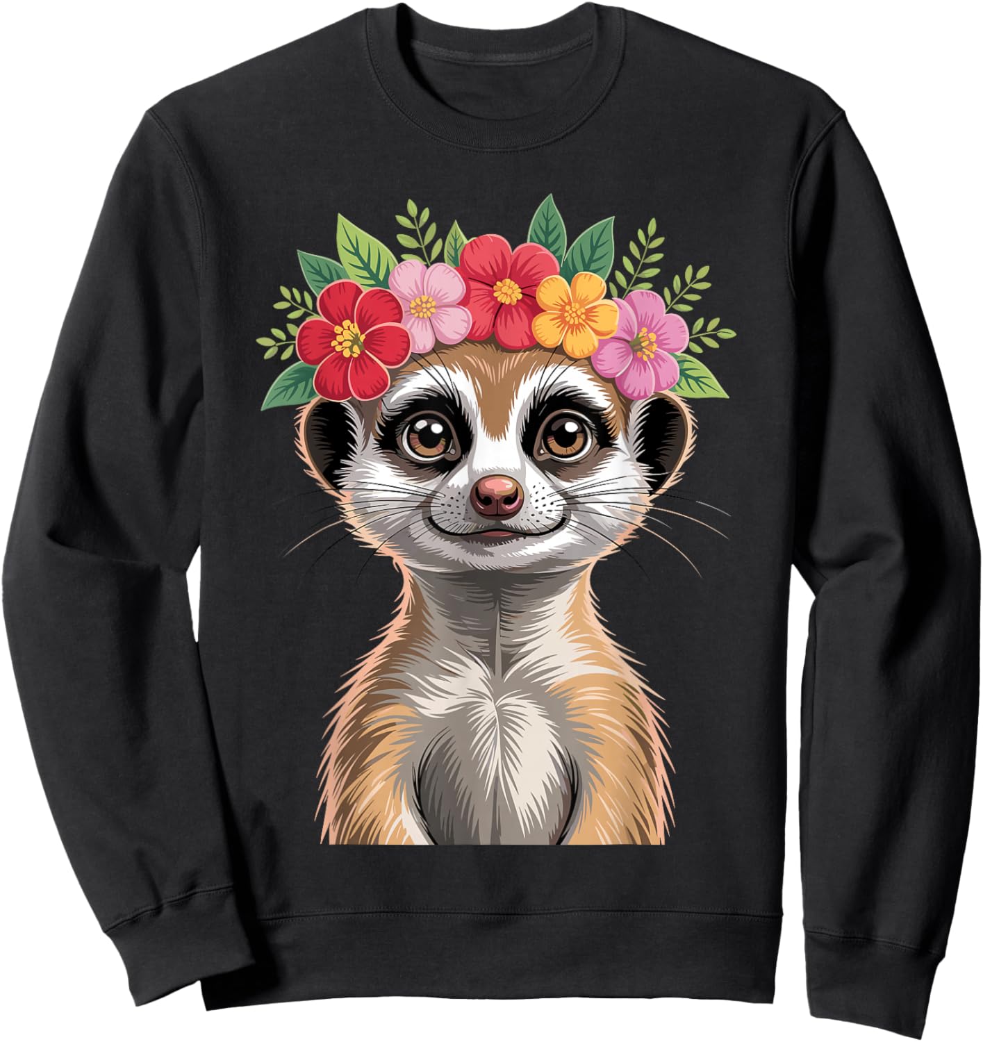 Meerkat Art Girls Wildlife Animal Meerkat Lover Sweatshirt - Sweatshirt | Black