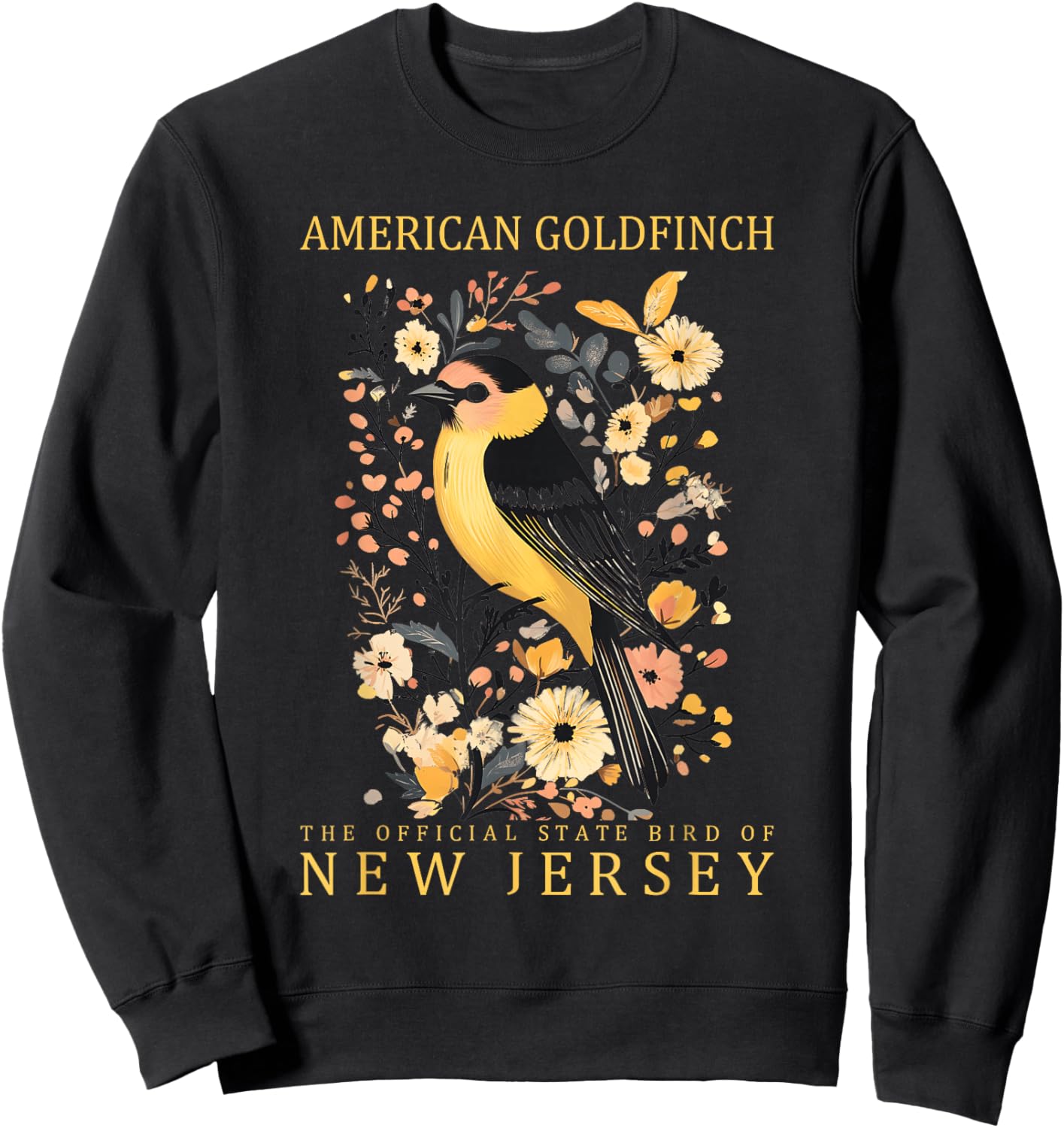American New Jersey State Bird Art Sweatshirt - Sweatshirt | Black