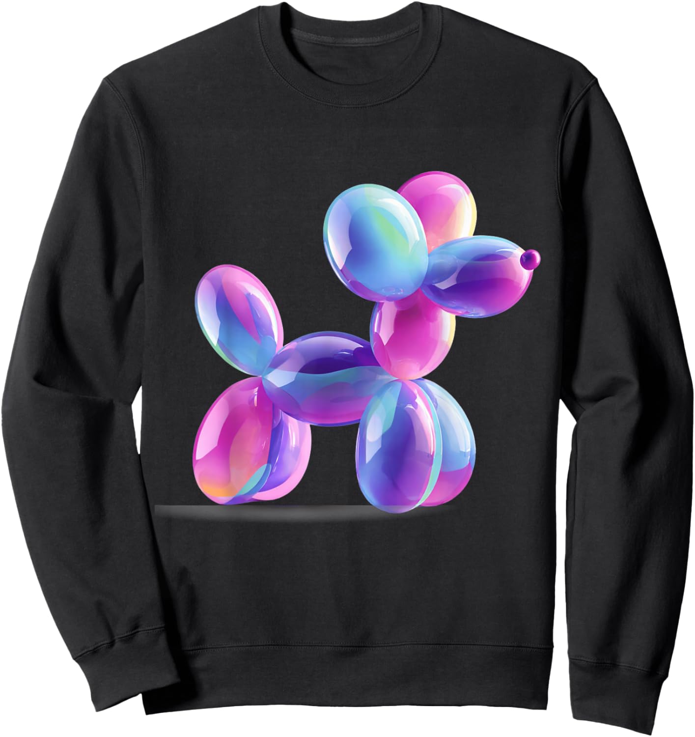 Dopamine Aesthetic Balloon Dog Colorful Art Sweatshirt - Sweatshirt | Black
