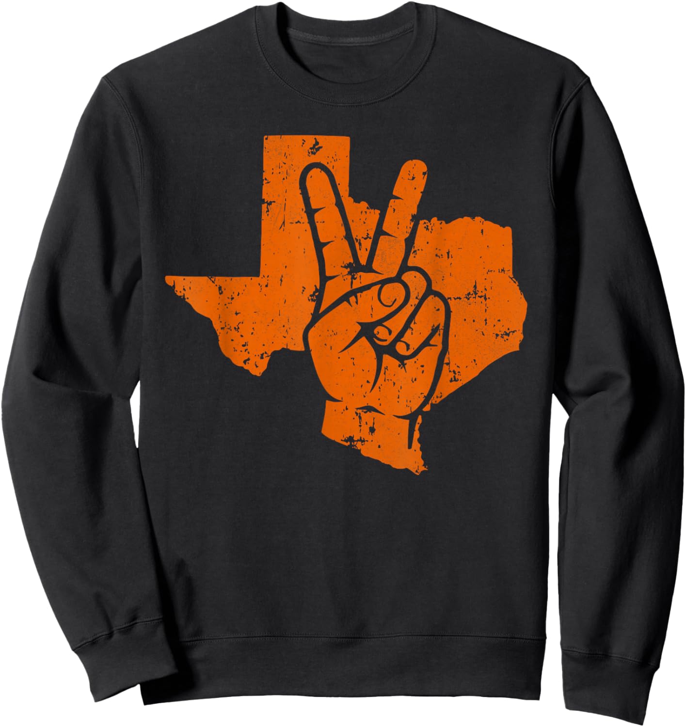 Vintage Texas Peace Graphic Classic Women Kids Sweatshirt - Sweatshirt | Black