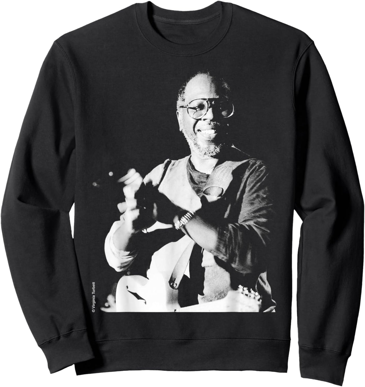 Curtis Mayfield Soul Live Liverpool 1984 by Virginia Turbett Sweatshirt - Sweatshirt | Black