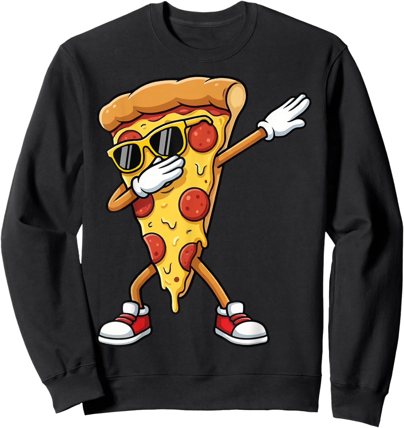 Pizza Dabbing Pizza Slice Sweatshirt - Sweatshirt | Black