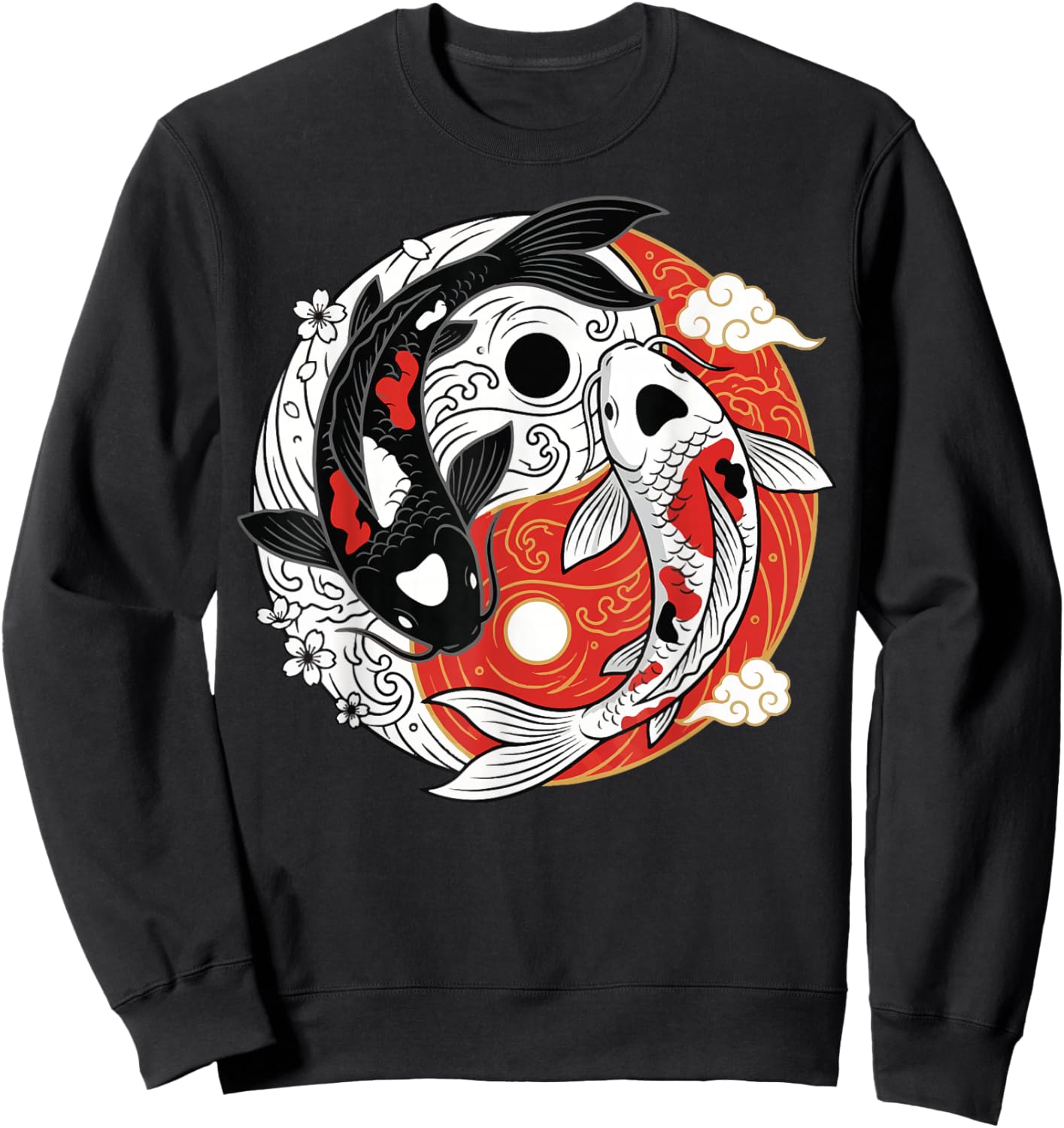 Japanese Koi Yin Yang Japan Sweatshirt - Sweatshirt | Black