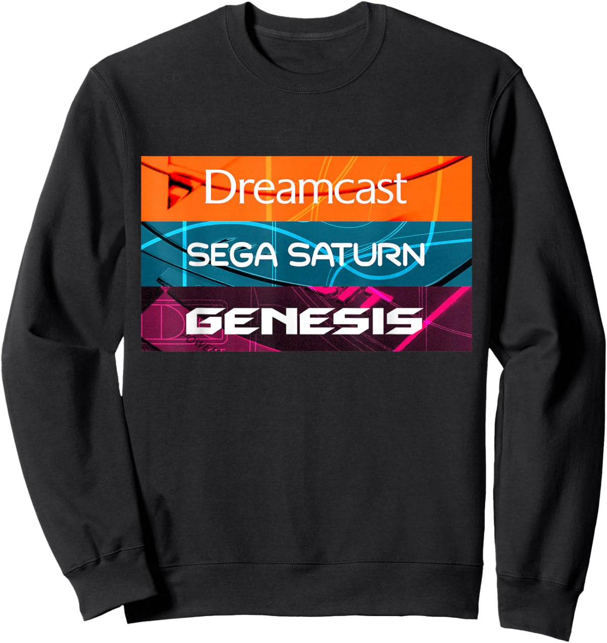 SEGA Dreamcast Genesis Saturn Classic Console Icons Sweatshirt - Sweatshirt | Black