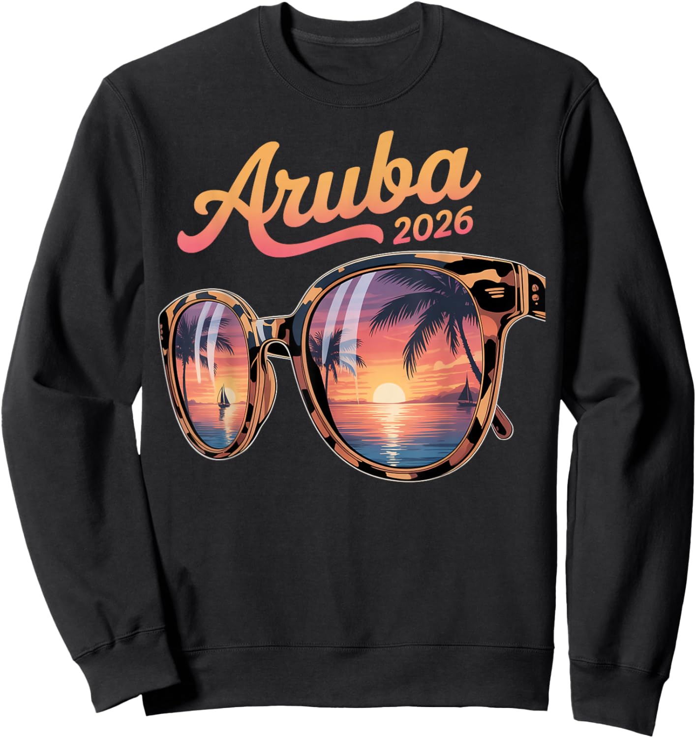 Aruba Cruise 2026 Matching Family Vacation Sweatshirt - Sweatshirt | Black