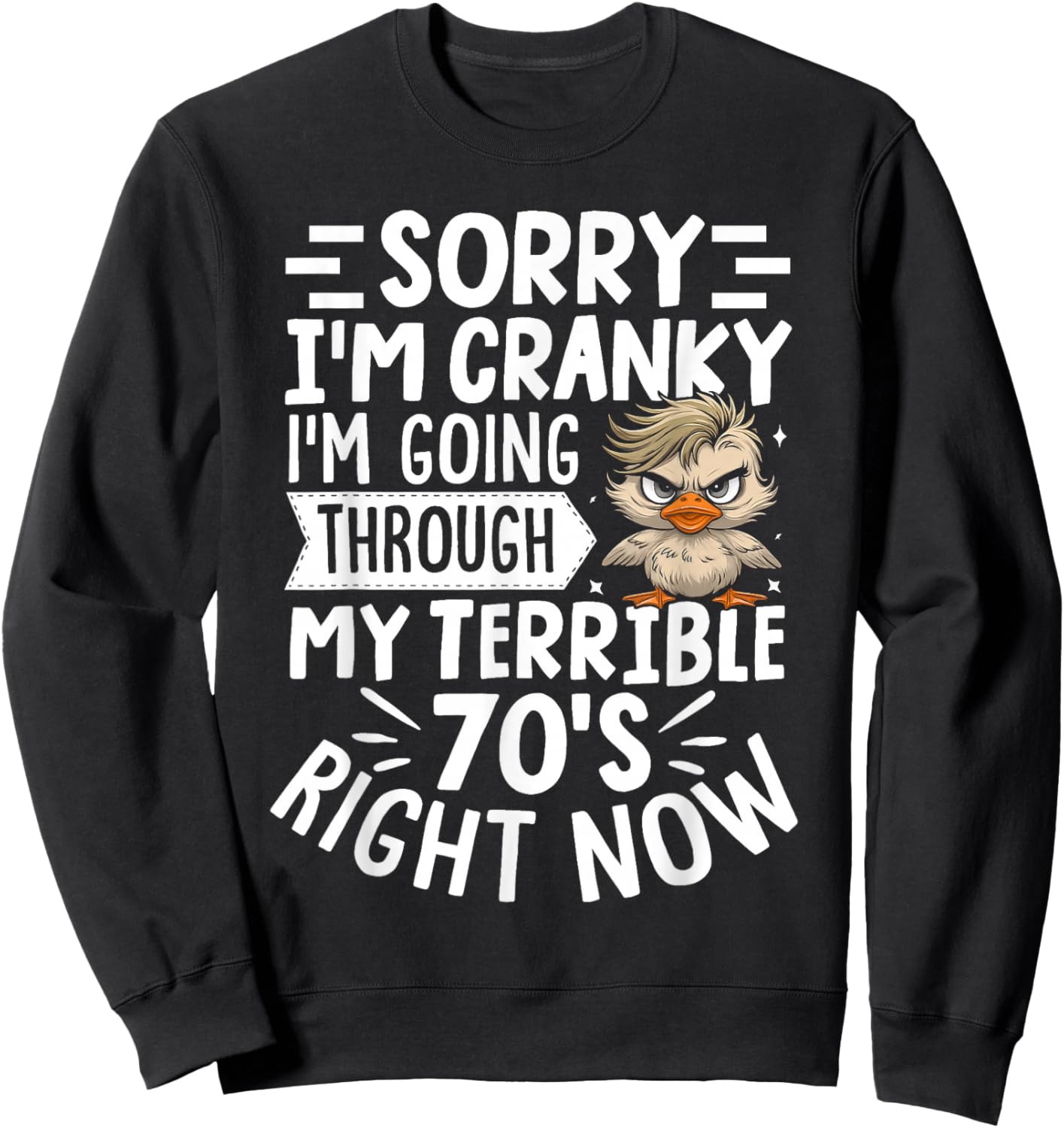 Sorry I'm Cranky I'm Going Through My Terrible 70'st Sweatshirt - Sweatshirt | Black