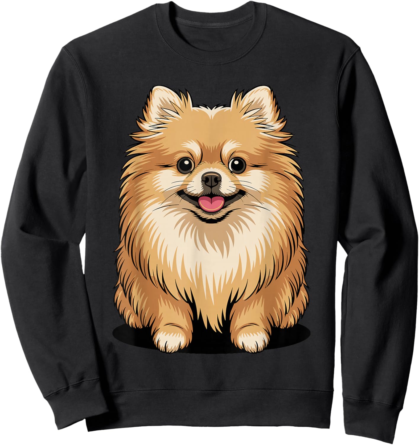 Cute Puppy Breed Artistic Pom Toy Companion Pomeranian Sweatshirt - Sweatshirt | Black