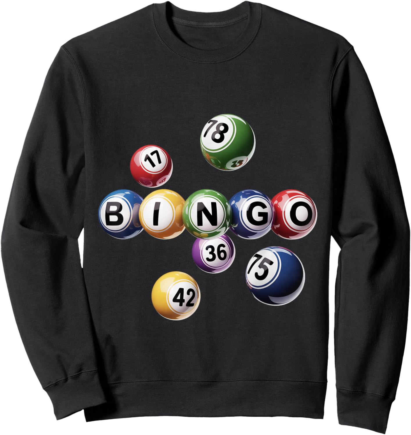 Classic Color Bingo Balls Arrangement Sweatshirt - Sweatshirt | Black