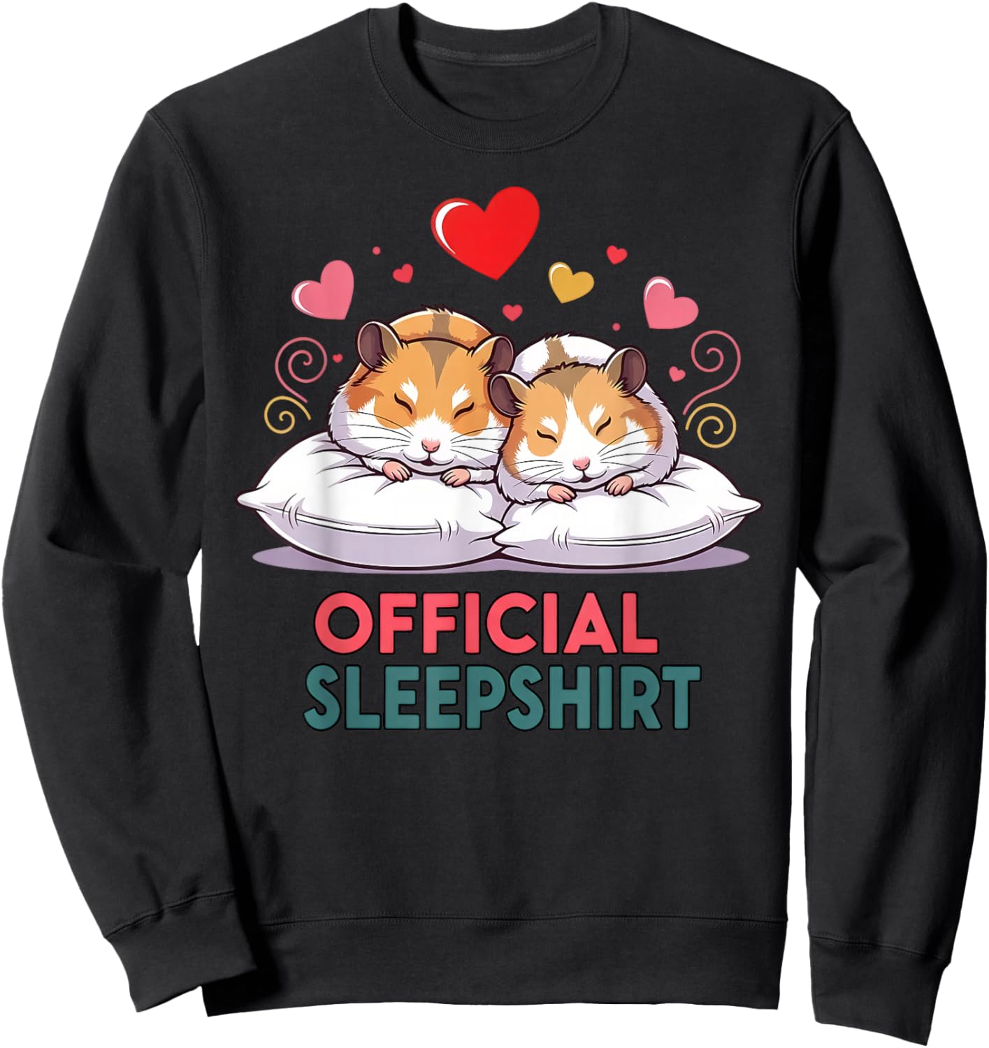 Cozy Sleepshirt Cute Hamster Couples Valentine's Day Sweatshirt - Sweatshirt | Black
