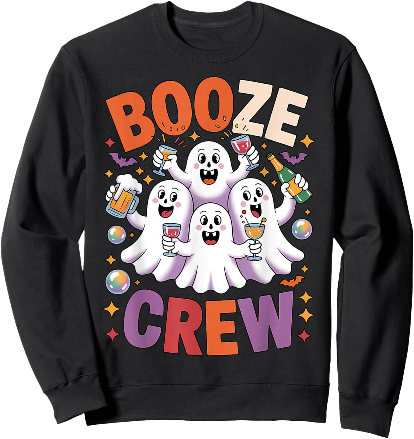 Booze Crew Halloween Drinking Group Costume Sweatshirt - Sweatshirt | Black