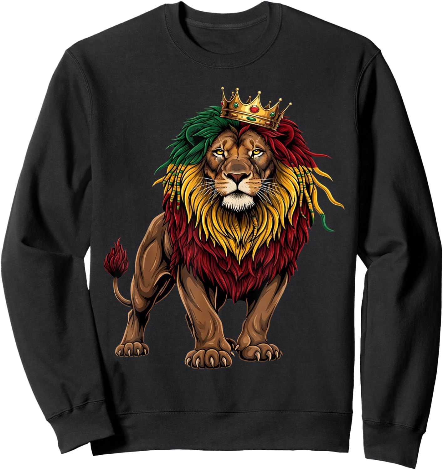 Rasta Reggae Lion of Judah Headphones Jamaican Reggae Music Sweatshirt - Sweatshirt | Black