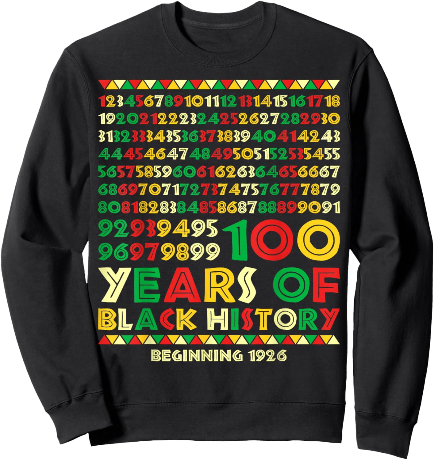 100 Years Black History Beginning 1926 Math Number Teacher Sweatshirt - Sweatshirt | Black