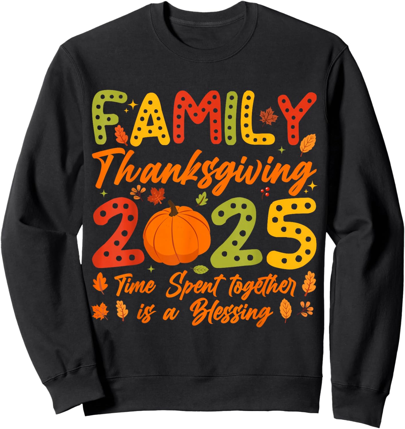 Family Thanksgiving 2025 Matching Thanksgiving Crew Turkey Sweatshirt - Sweatshirt | Black