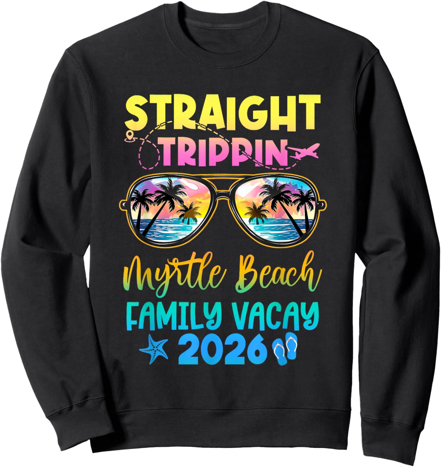 Family Vacation Myrtle Beach 2026 Summer Holiday Matching Sweatshirt - Sweatshirt | Black