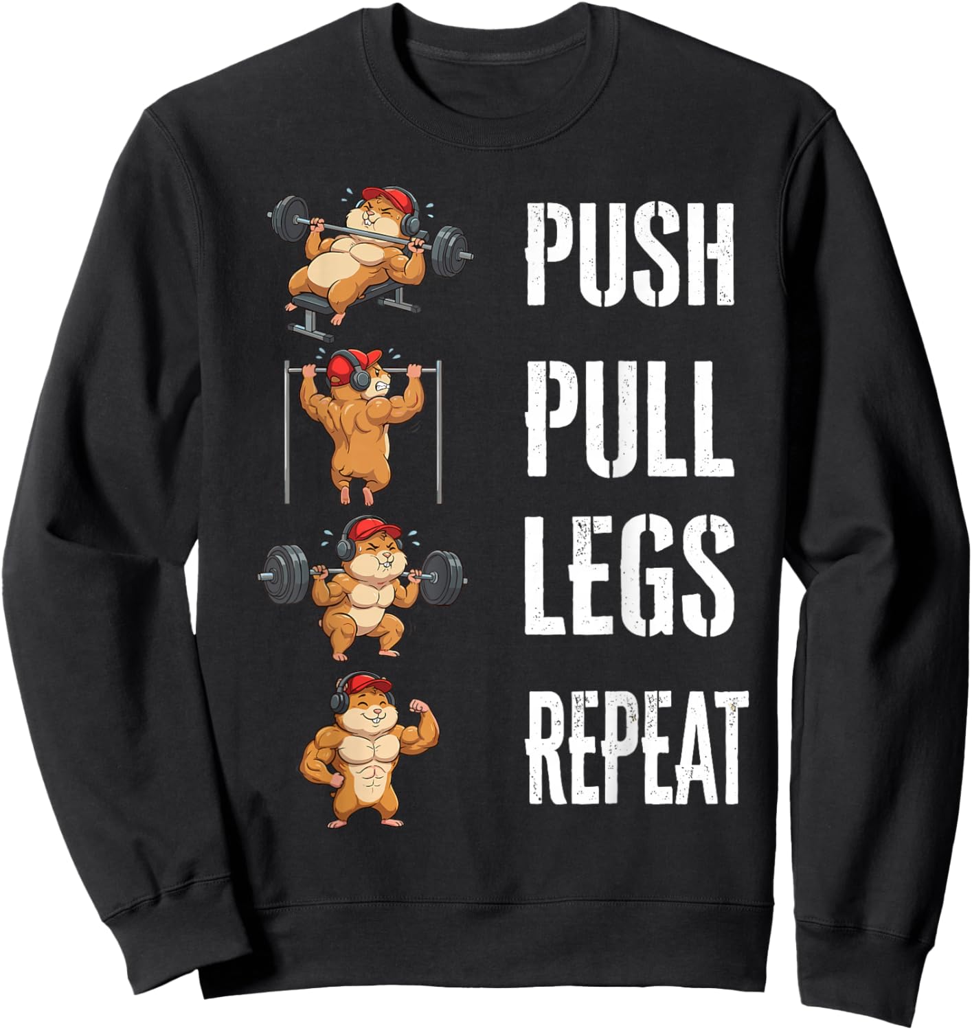Funny Gym Rat Fitness Workout Training Bodybuilding Cycle Sweatshirt - Sweatshirt | Black