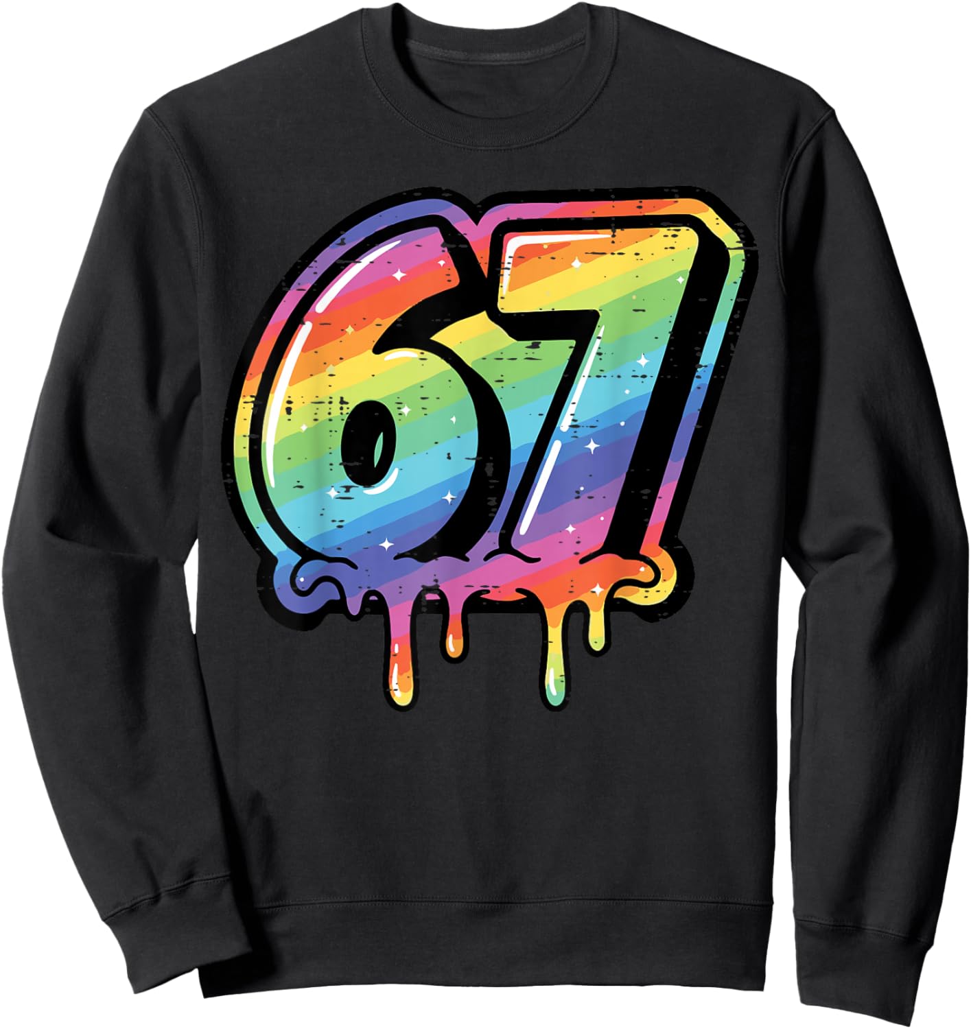 6 7 Meme Number Drip 67 Gen Alpha Slang Kids Boys Youth Sweatshirt - Sweatshirt | Black