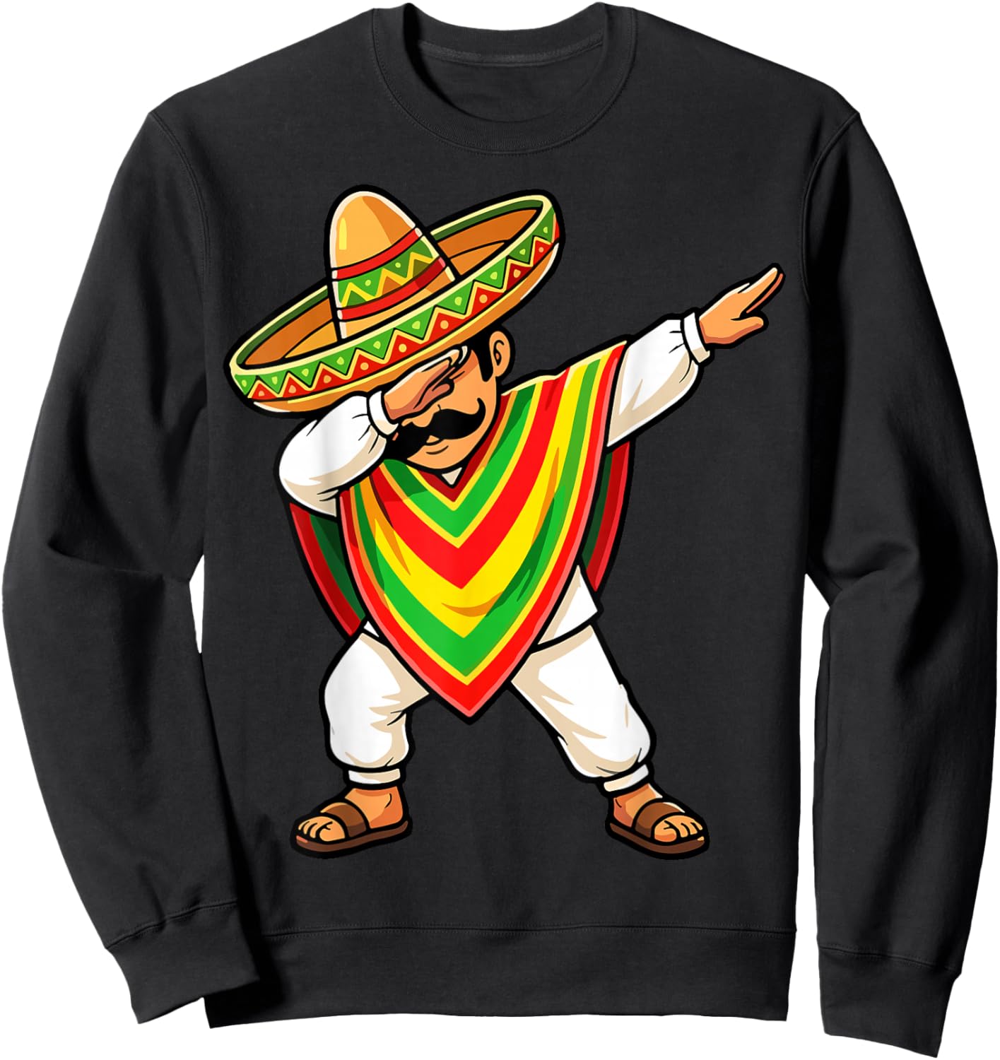 Dabbing Mexican Boy Poncho Cinco De Mayo Sweatshirt - Sweatshirt | Black